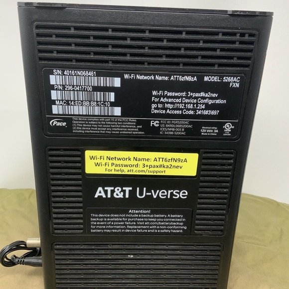 AT&T U-Verse Pace 5268AC UVRGX gateway internet Wireless Modem Router - Picture 3 of 5